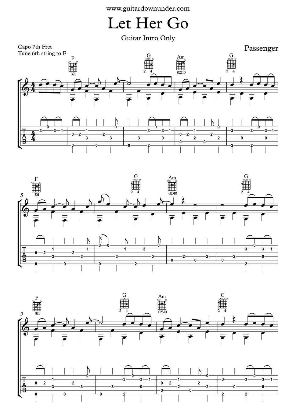 Let It Go Chord Chart