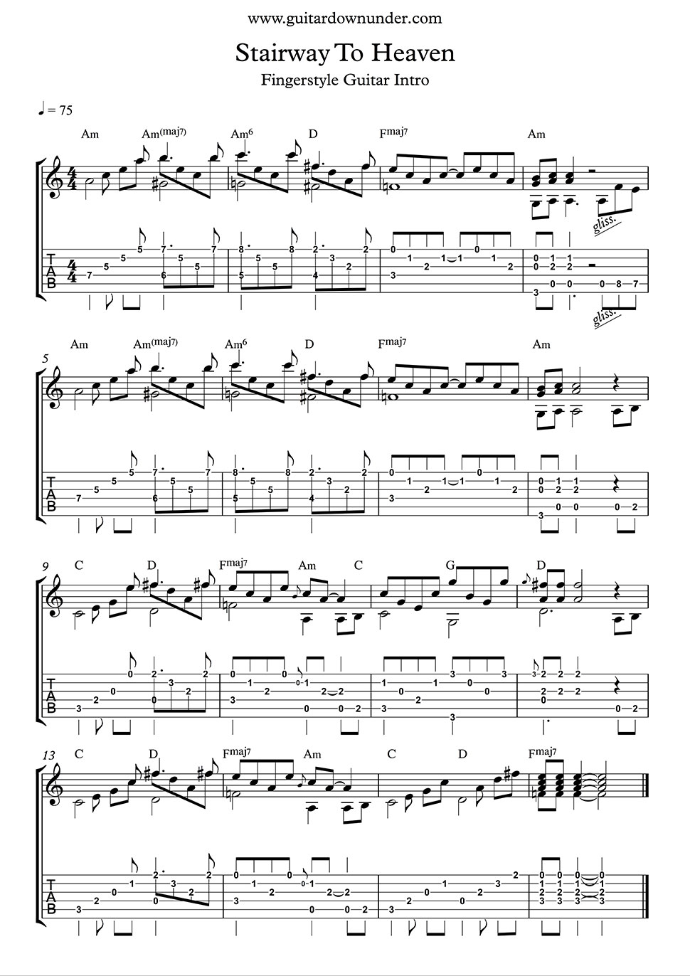 Stairway To Heaven Chord Chart
