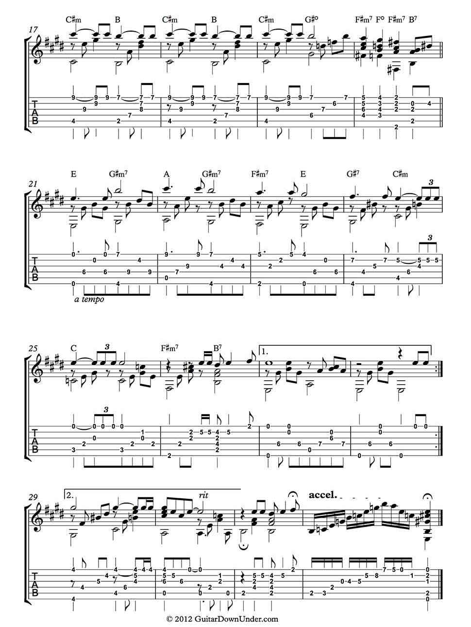 Wonderful World sheet music for guitar (chords) (PDF)