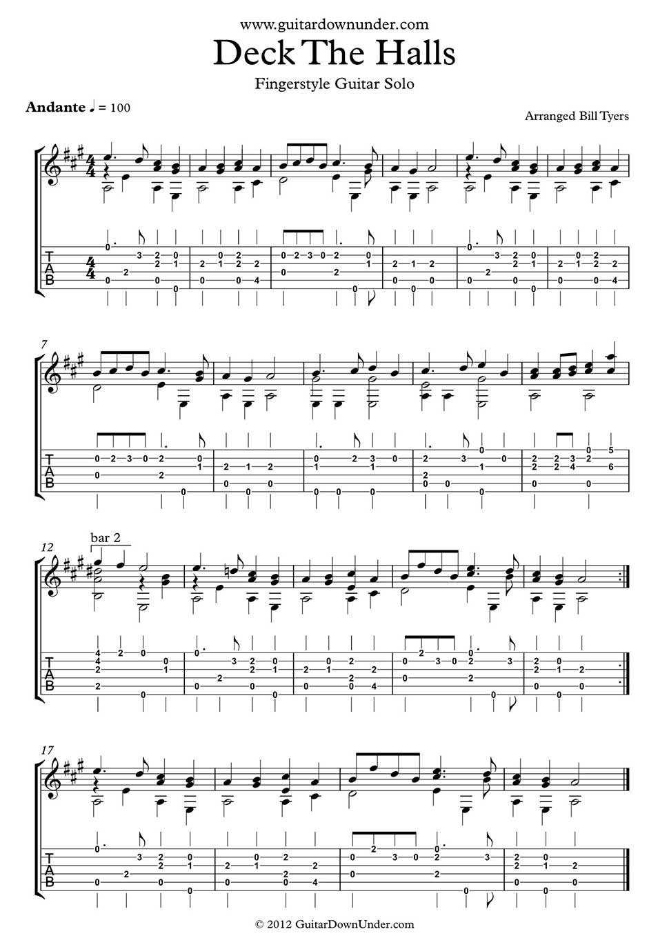 deck-the-halls-easy-version-arranged-for-fingerstyle-guitar-by-bill
