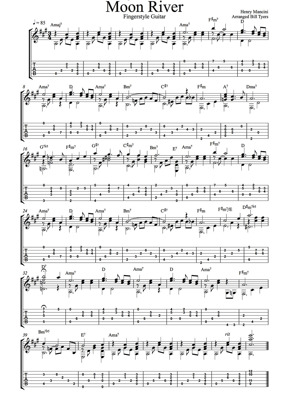 Guitar Tab Chart Pdf